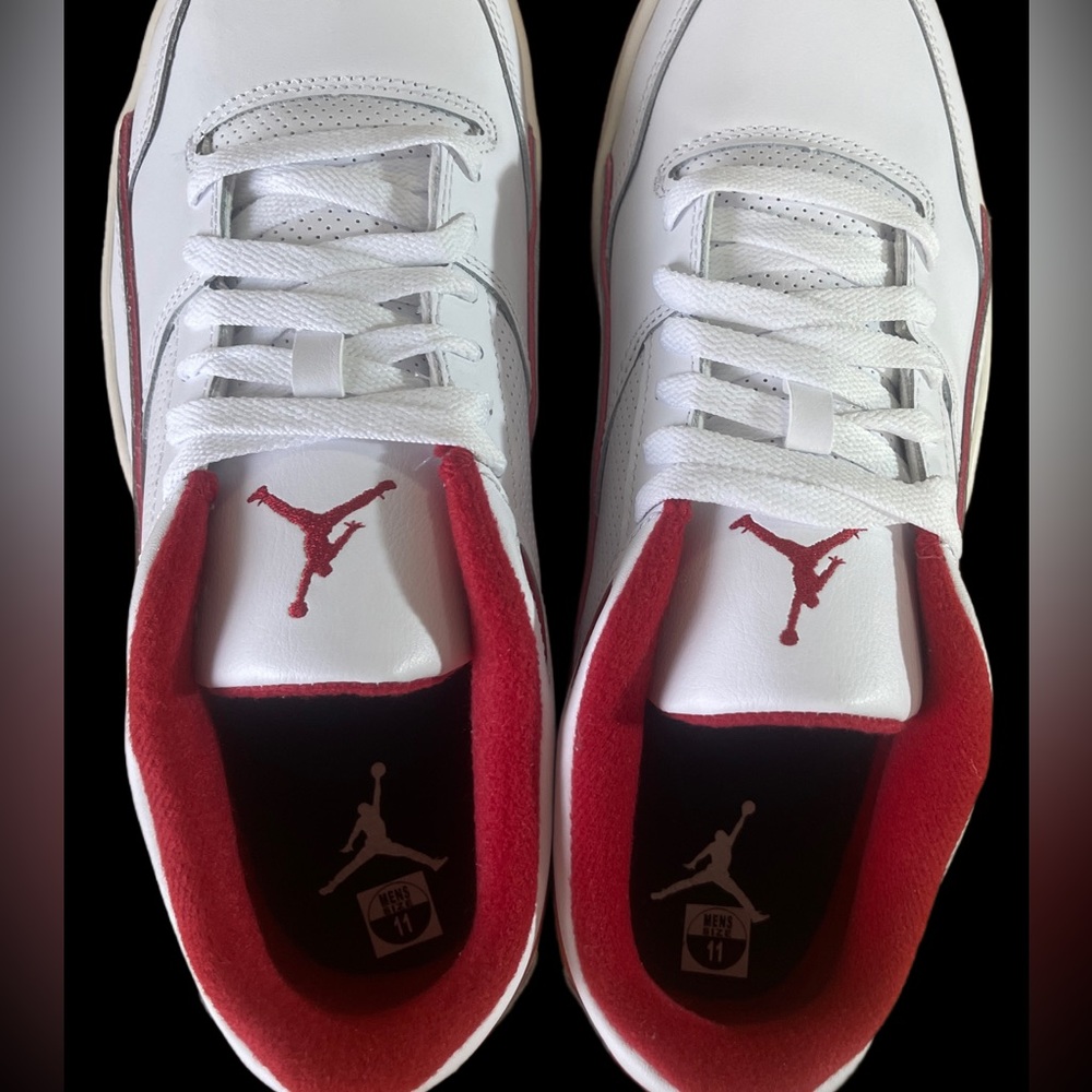 Nike Air Jordan Flight Court Men's White and Red Sneakers *NEW* size 11 - Picture 7 of 14